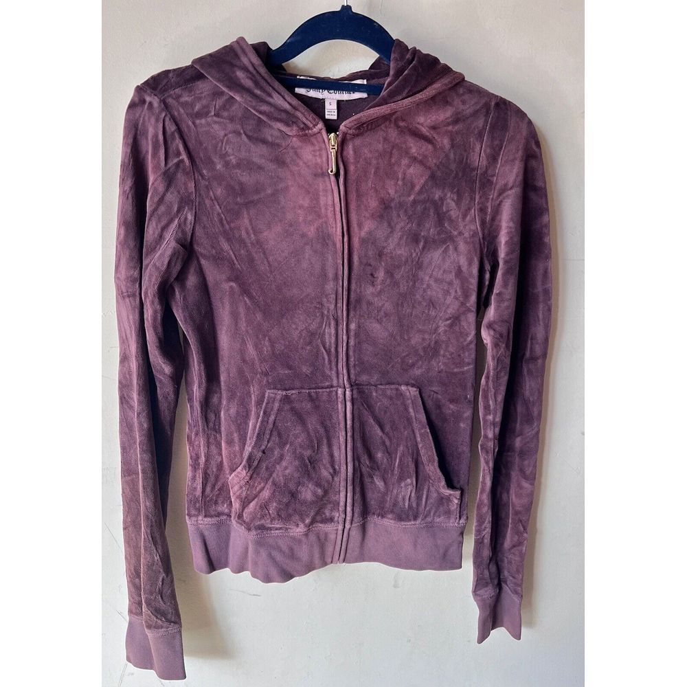 💚 Juicy Couture Velour Full Zip Hoodie Track Jacket Size Small